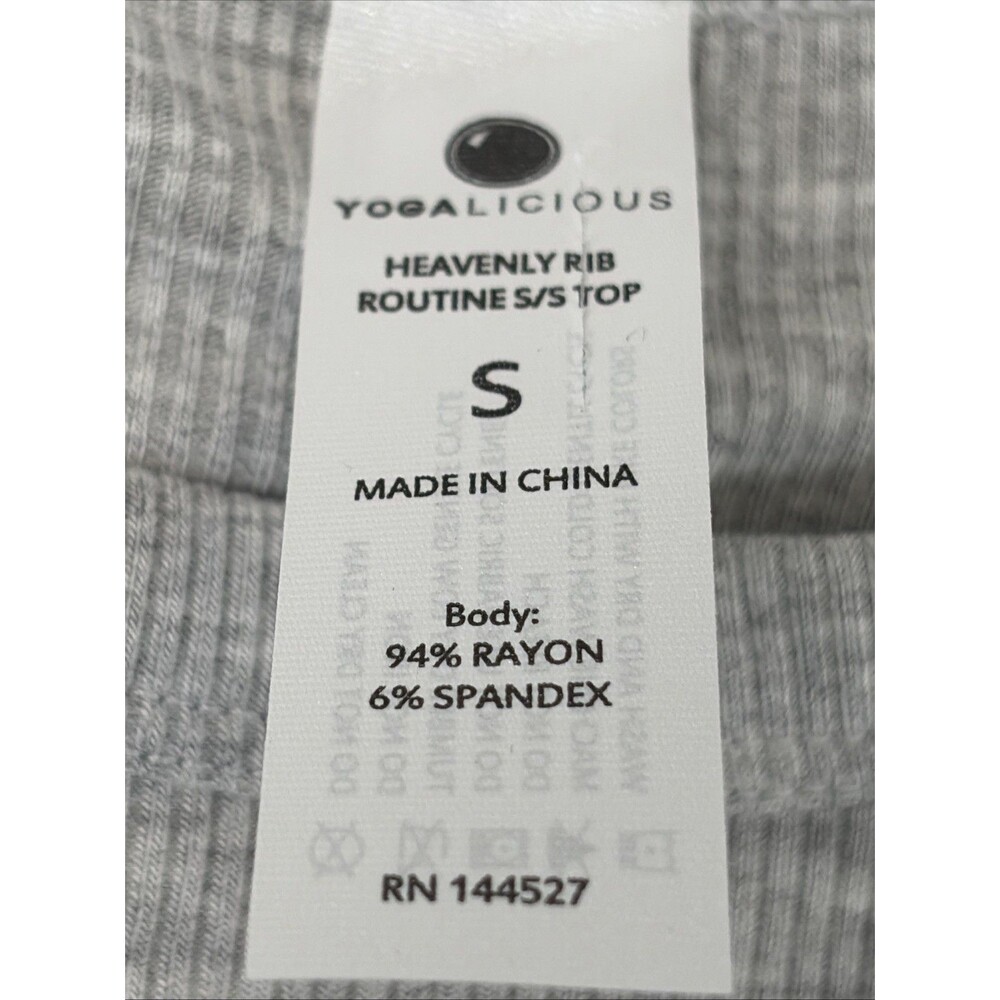 Yogalicious Heavenly Rib Routine Short Sleeve Top Size Small - Picture 3 of 9
